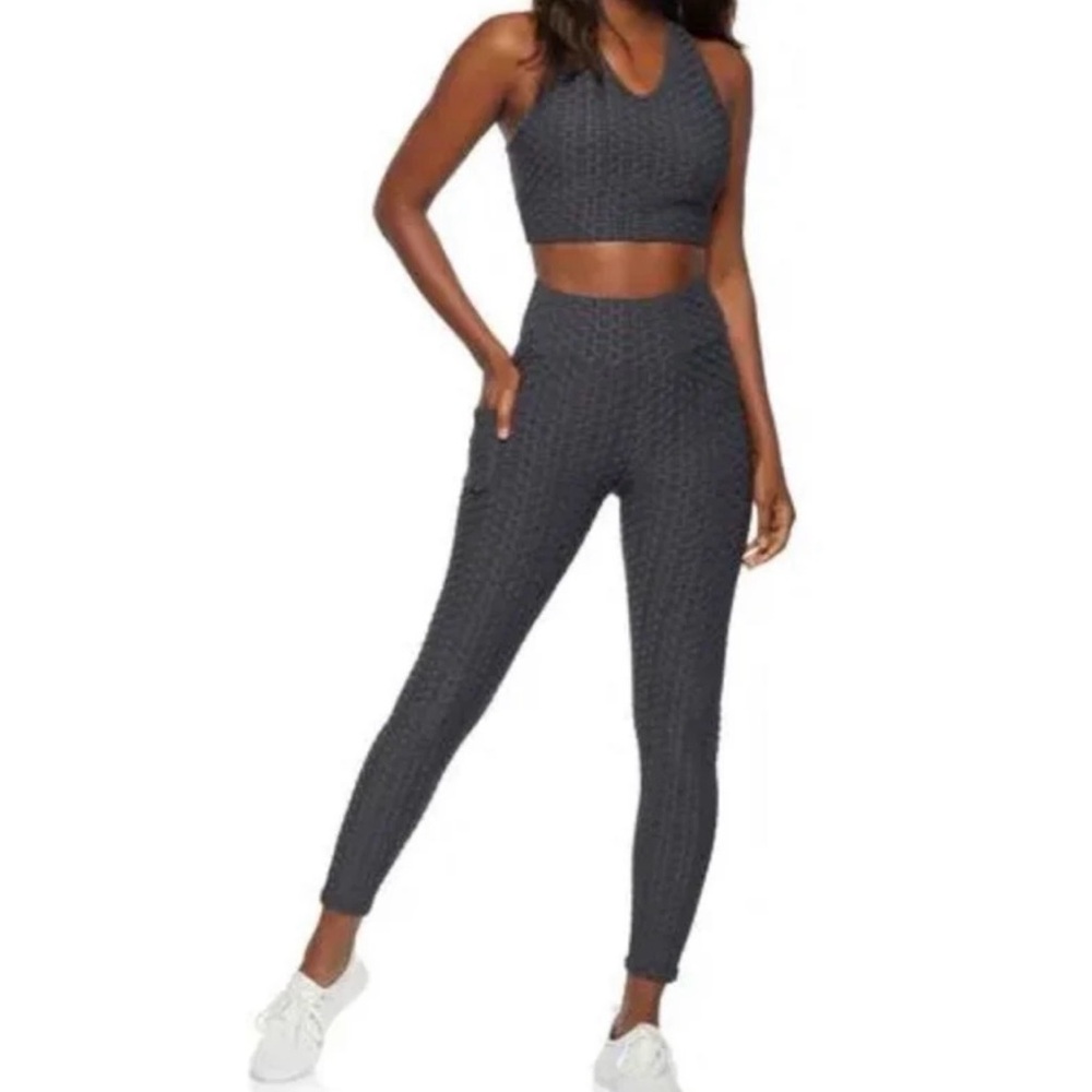 Women’s Gray Textured Activewear Set
